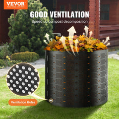 VEVOR Compost Bin 220 Gallon, Outdoor Expandable Composter, Easy to Setup & Large Capacity Composting Bin, Fast
