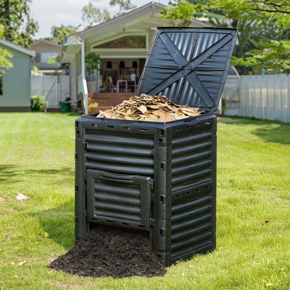 VEVOR Garden Compost Bin 80 Gal, BPA Free Composter, Large Capacity Outdoor Composting Bin with Top Lid and Bottom