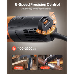 VEVOR Pipe Tube Polisher Sander, 1000W Pipe Belt Sander with 6 Variable Speeds 1100-3200rpm, Professional Belt Sander