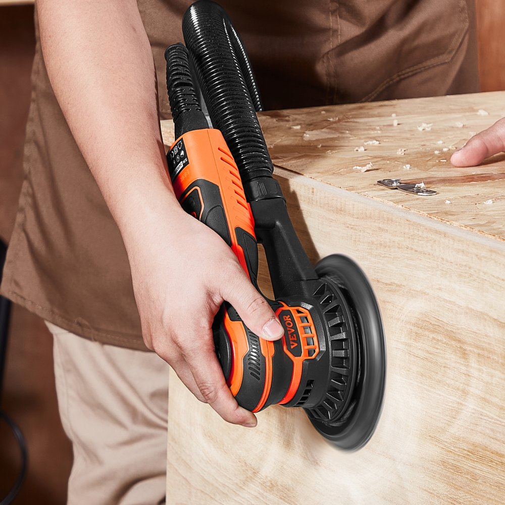 VEVOR Random Orbital Sander 6-Inch, 350W Brushless Orbital Sander, 10,000 PRM 6 Variable Speed Electric Palm Sander