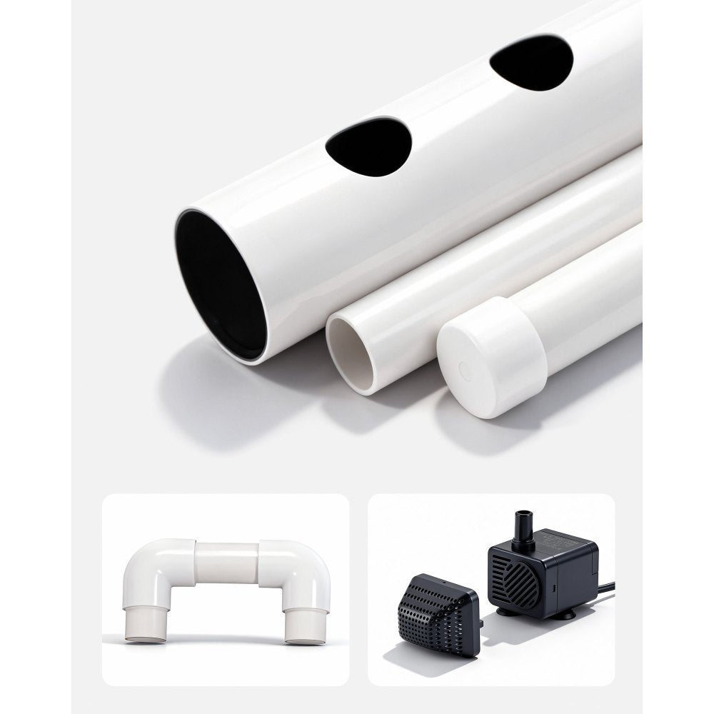 VEVOR Hydroponics Growing System Kit, 3-Tier 108 Sites UPVC Pipe Hydroponic Grow Kit with Timed Irrigation, Sun & Light