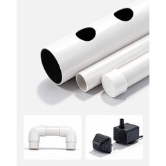 VEVOR Hydroponics Growing System Kit, 3-Tier 108 Sites UPVC Pipe Hydroponic Grow Kit with Timed Irrigation, Sun & Light