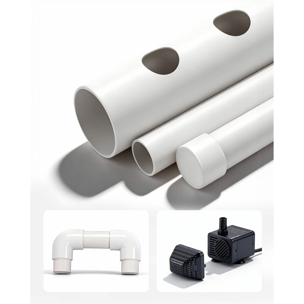 VEVOR Hydroponics Growing System Kit, 3-Tier 108 Sites UPVC Pipe Hydroponic Grow Kit with Timed Irrigation, Thickened
