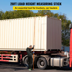 VEVOR Load Height Measuring Stick, 20' Sturdy Fiberglass Truck Height Stick with Adjustable Pole, Non-conductive Truck