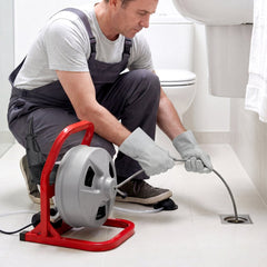 VEVOR Drain Cleaner Machine 50 FT x 5/16 Inch, Sewer Snake Auger with 228RPM Electric Drill, Manual Feed Drain Cleaning