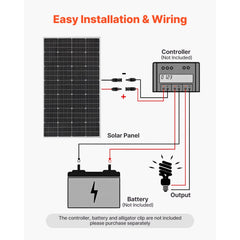 VEVOR 200W Monocrystalline Solar Panel, 23% High-Efficiency Mono PV Module with Stable MC4 Output & Aluminum Frame