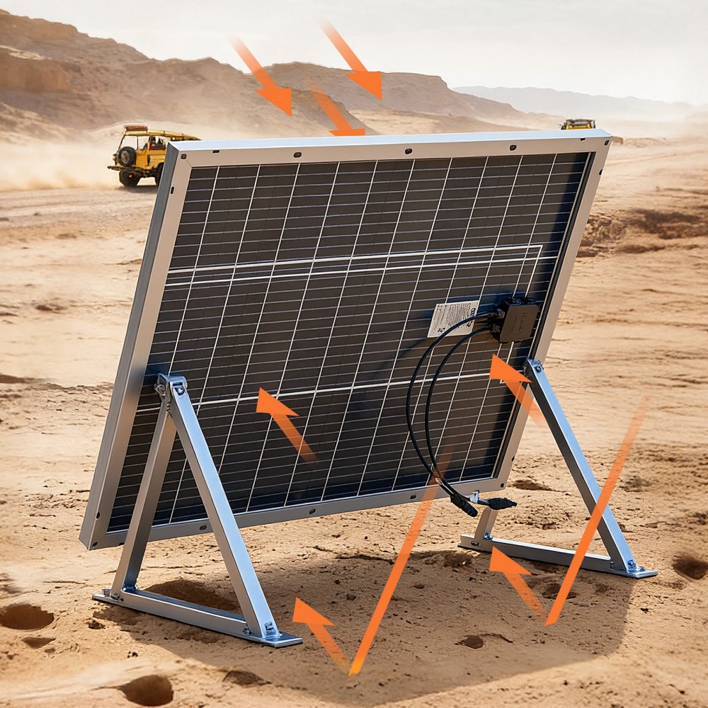 VEVOR 2PCS 100W Bifacial Solar Panels, 23% High-Efficiency N-Type Monocrystalline PV Module with MC4 Output & Aluminum