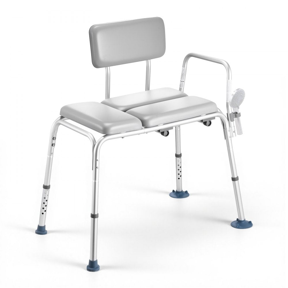 VEVOR Tub Transfer Bench for Bathtub, 500 lbs Weight Capacity Heavy Duty Shower Chair with Arm and Backrest, Height