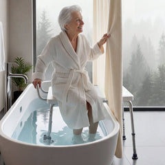 VEVOR Tub Transfer Bench for Bathtub, 400 lbs Capacity Heavy Duty Shower Chair with Arm, Backrest and Curtain Slot