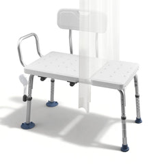VEVOR Tub Transfer Bench for Bathtub, 400 lbs Capacity Heavy Duty Shower Chair with Arm, Backrest and Curtain Slot