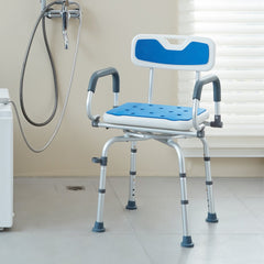 VEVOR Swivel Shower Chair 360 Degree, Adjustable Shower Seat with Pivoting Arms for Inside Showers or Tubs, Non-Slip