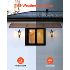 VEVOR Awnings for Door Entrance, 38 x 117 in, Exterior Front Door Window Awnings with Drainage & ABS Bracket, Rain Snow