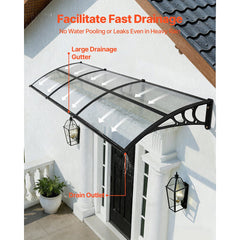 VEVOR Awnings for Door Entrance, 38 x 117 in, Exterior Front Door Window Awnings with Drainage & ABS Bracket, Rain Snow