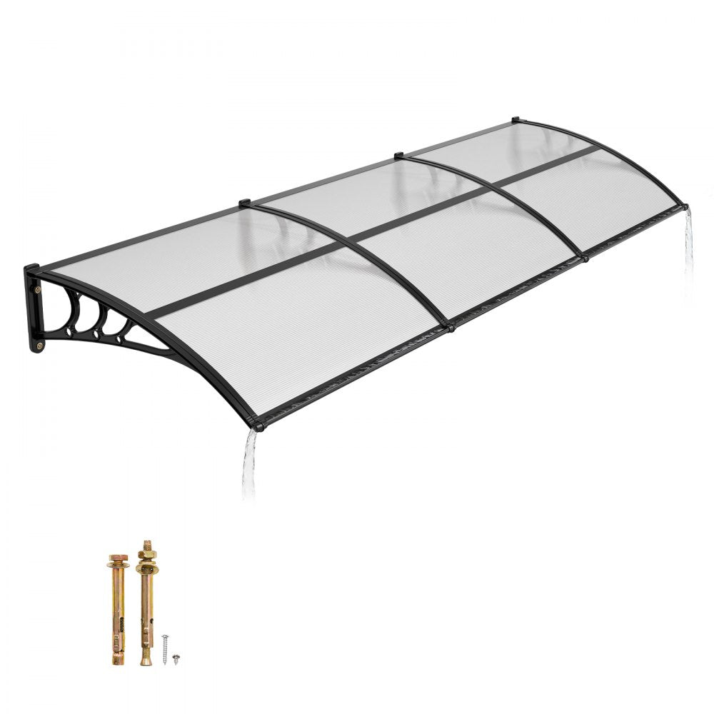 VEVOR Awnings for Door Entrance, 38 x 117 in, Exterior Front Door Window Awnings with Drainage & ABS Bracket, Rain Snow