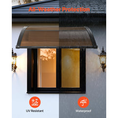 VEVOR Awnings for Door Entrance, 38 x 40 in, Exterior Front Door Window Awnings with Drainage & ABS Bracket, Rain Snow