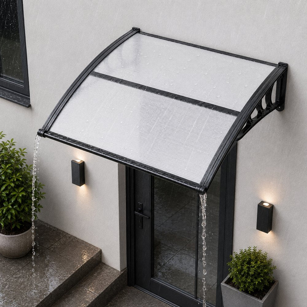 VEVOR Awnings for Door Entrance, 38 x 40 in, Exterior Front Door Window Awnings with Drainage & ABS Bracket, Rain Snow