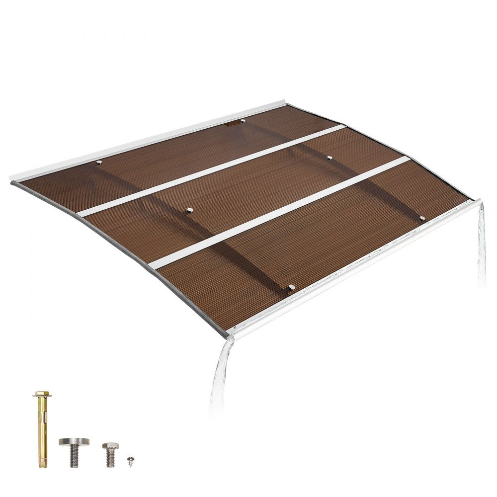 VEVOR Awnings for Door Entrance, 39 x 59 in, Exterior Front Door Window Awnings with Drainage & Metal Bracket, Rain