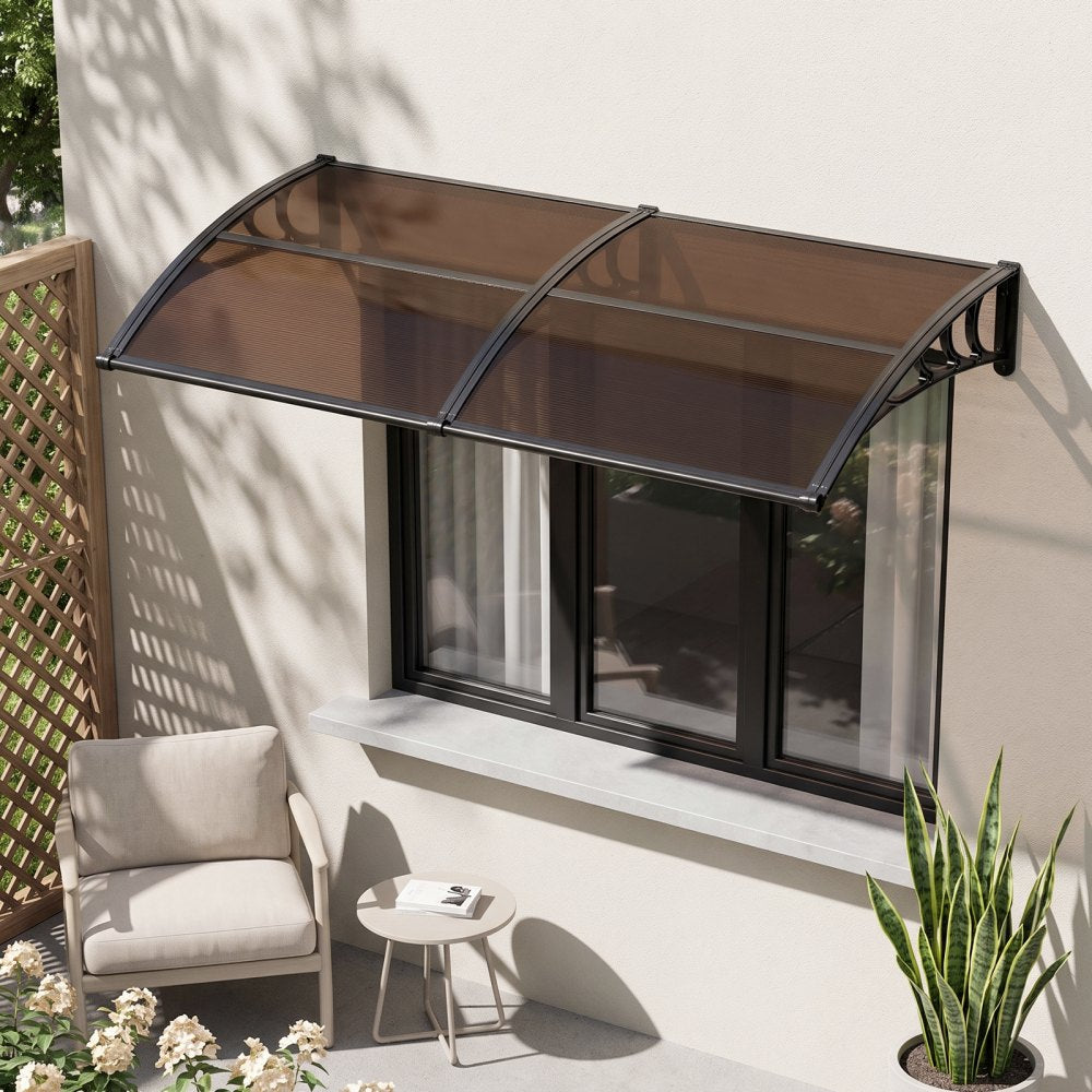 VEVOR Awnings for Door Entrance, 38 x 78 in, Exterior Front Door Window Awnings with Drainage & Metal Bracket, Rain