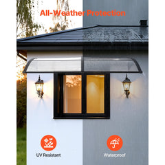 VEVOR Awnings for Door Entrance, 38 x 78 in, Exterior Front Door Window Awnings with Drainage & ABS Bracket, Rain Snow