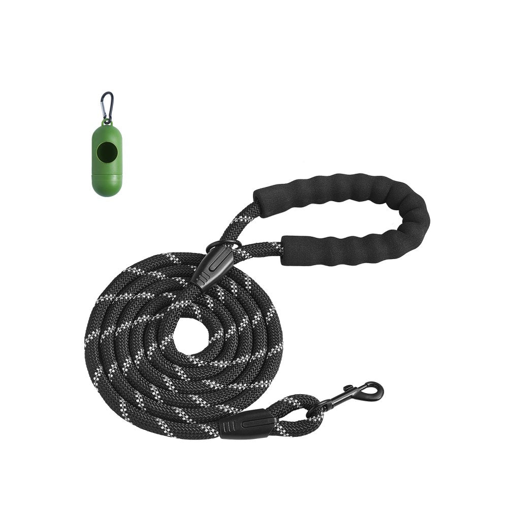 VEVOR Rope Dog Leash, 6ft Heavy Duty Dog Leash with Comfortable Padded Handle, Strong Nylon Thick Leash with Reflective