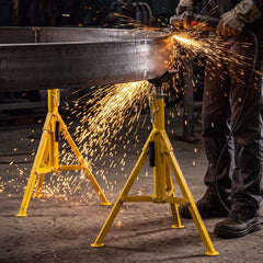 VEVOR V-Head Pipe Stand for 1/8-12 in Pipes, Heavy-Duty 2500LBS Capacity, Adjustable Height 28" - 52", Portable Folding