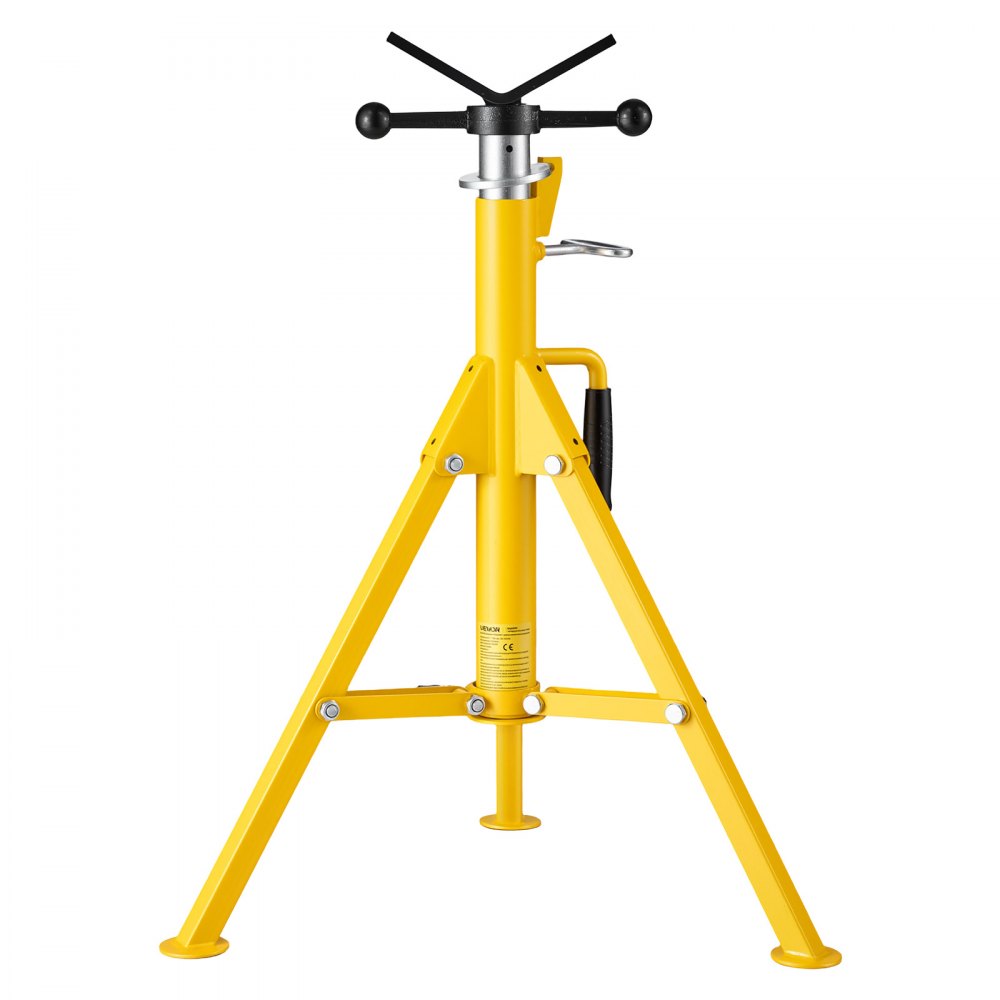 VEVOR V-Head Pipe Stand for 1/8-12 in Pipes, Heavy-Duty 2500LBS Capacity, Adjustable Height 28" - 52", Portable Folding