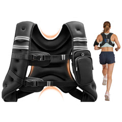 VEVOR Weighted Vest, 25 lbs Body Weight Vest for Men Women, with Reflective Stripe, Adjustable Buckle, Workout