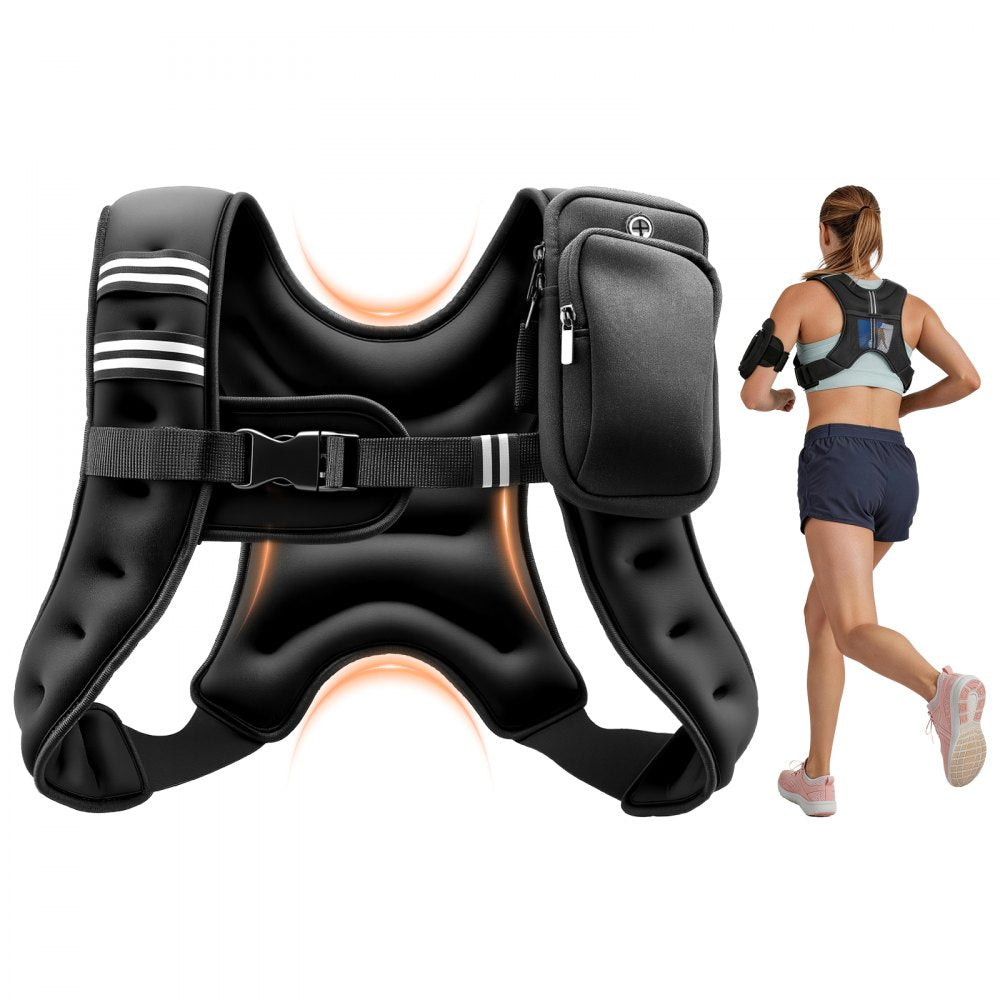 VEVOR Weighted Vest, 6 lbs Body Weight Vest for Men Women, with Reflective Stripe, Adjustable Buckle, Workout Equipment