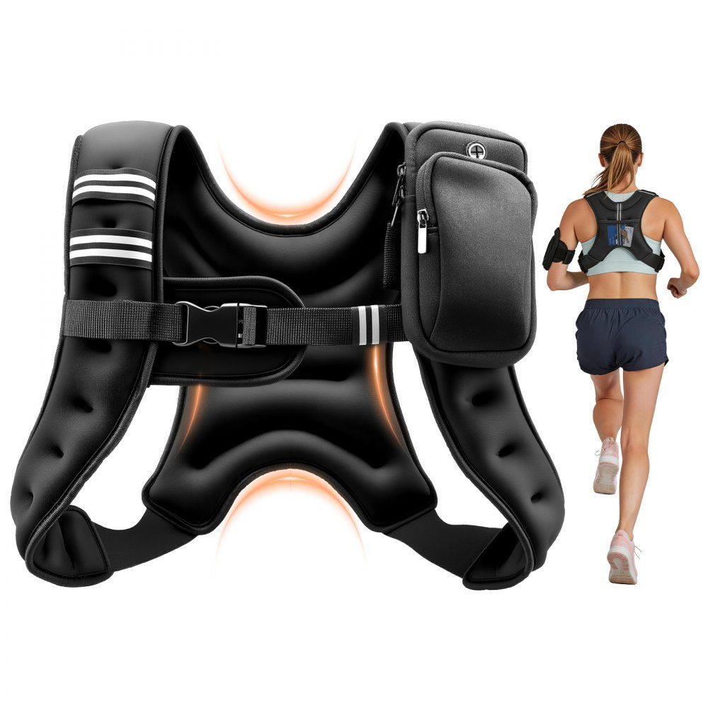 VEVOR Weighted Vest, 8 lbs Body Weight Vest for Men Women, with Reflective Stripe, Adjustable Buckle, Workout Equipment