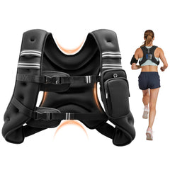 VEVOR Weighted Vest, 16 lbs Weight Vest with Reflective Stripe, Adjustable Buckle Body Weight Vest for Men Women