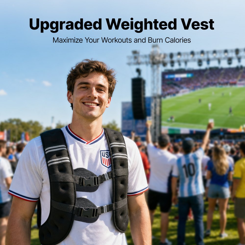 VEVOR Weighted Vest, 20 lbs Weight Vest with Reflective Stripe, Adjustable Buckle Body Weight Vest for Men Women