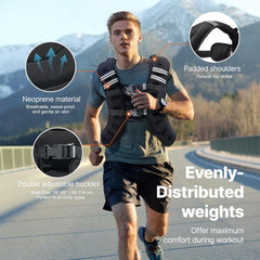 VEVOR Weighted Vest, 20 lbs Weight Vest with Reflective Stripe, Adjustable Buckle Body Weight Vest for Men Women