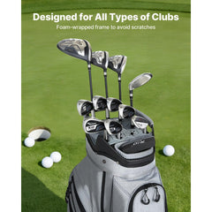VEVOR Golf Cart Bag, 15 Way Top Divider Organizer, Golf Club Bag with Full-length Divider, Rain Hood, Storage Pockets