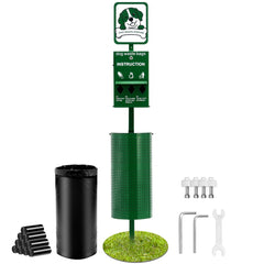 VEVOR Dog Waste Station, Commercial Dog Poop Station, 11.5 Gallons Pet Waste Bin with 50 Can Liners, Bag Dispenser &
