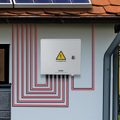 VEVOR PV Combiner Box, 6 String, Solar Combiner Box with 15A Rated Current Fuse 125A Circuit Breaker Lightning Arrester