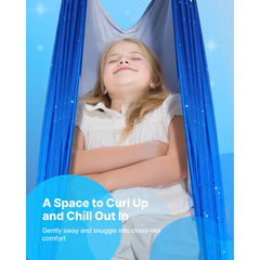 VEVOR Sensory Swing, Double-Layer Fabric Sensorys Hammock, Indoor & Outdoor Sensory Swing with 360° Swivel Hanger