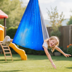 VEVOR Sensory Swing, Double-Layer Fabric Sensorys Hammock, Indoor & Outdoor Sensory Swing with 360° Swivel Hanger