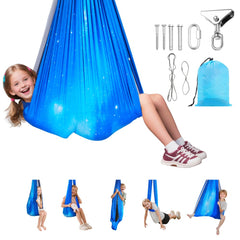 VEVOR Sensory Swing, Double-Layer Fabric Sensorys Hammock, Indoor & Outdoor Sensory Swing with 360° Swivel Hanger