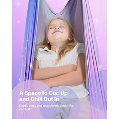 VEVOR Sensory Swing, Double-Layer Fabric Sensorys Hammock, Indoor & Outdoor Sensory Swing with 360° Swivel Hanger