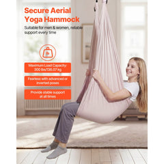 VEVOR Aerial Yoga Hammock, 300 lbs Load Aerial Silk, Yoga Swing with Nylon Fabric, PE Zipper Bag for Parent-Child