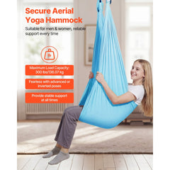 VEVOR Aerial Yoga Hammock, Maximum 300 lbs Load Aerial Silk, Yoga Swing with Nylon Fabric, Daisy Rope, PE Zipper Bag