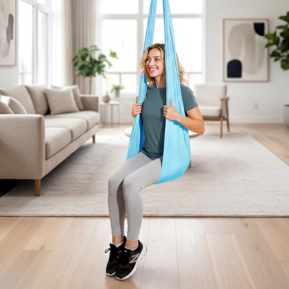 VEVOR Aerial Yoga Hammock, Maximum 300 lbs Load Aerial Silk, Yoga Swing with Nylon Fabric, Daisy Rope, PE Zipper Bag