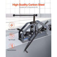 VEVOR Tube Roller Bender, Max 1-1/2" Manual Tube Pipe Roller Bender with 6 Dies, 360° Copper Aluminum Pipe Bending Tool