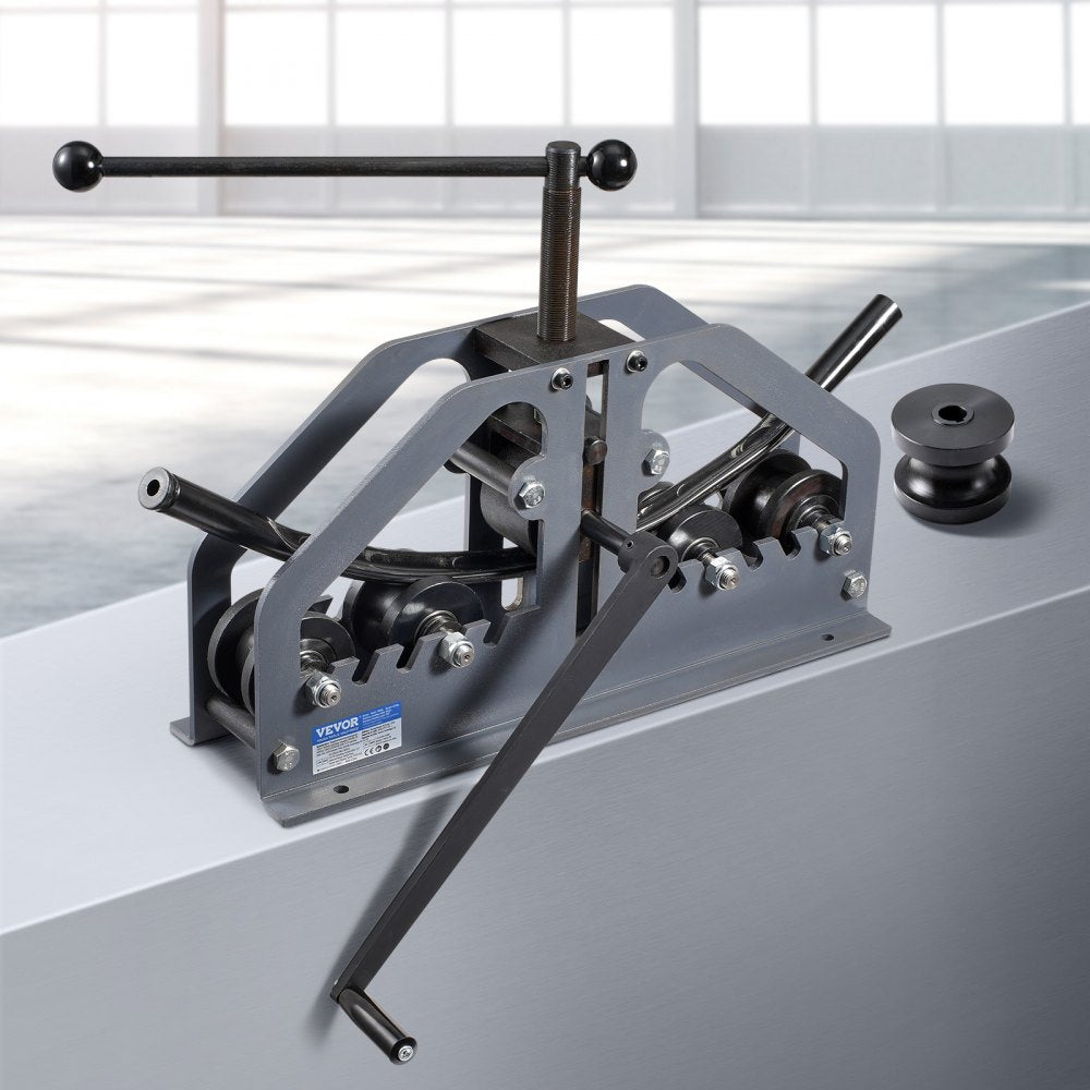 VEVOR Tube Roller Bender, Max 1-1/2" Manual Tube Pipe Roller Bender with 6 Dies, 360° Copper Aluminum Pipe Bending Tool
