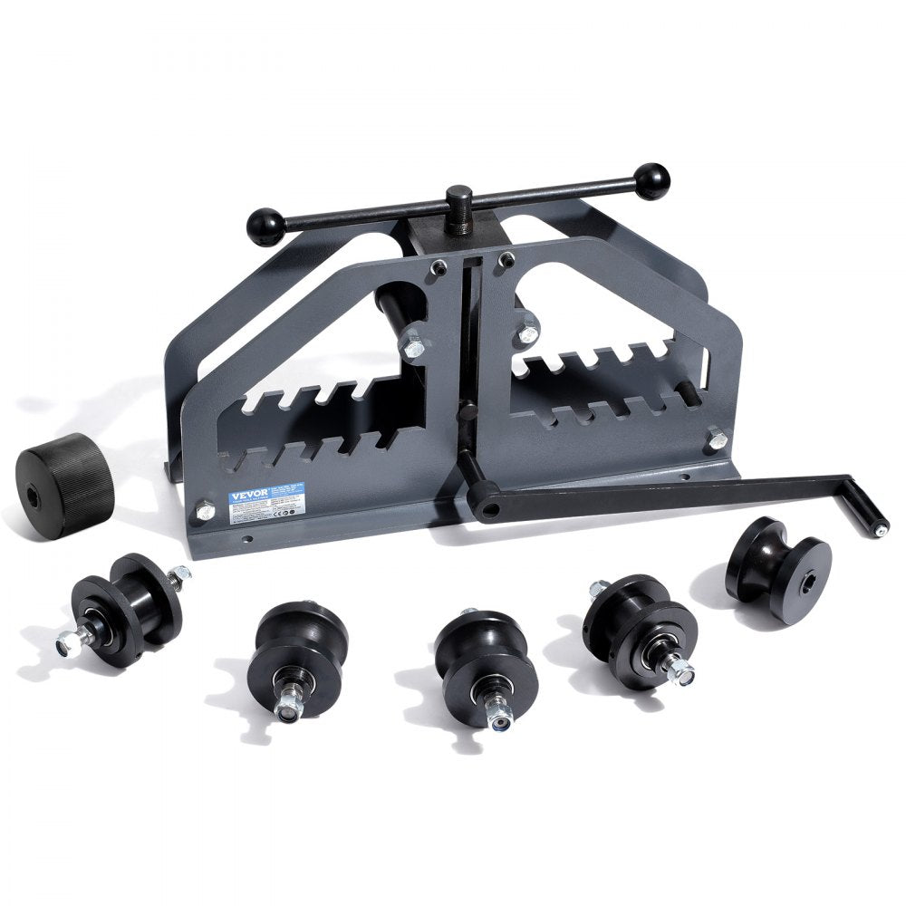 VEVOR Tube Roller Bender, Max 1-1/2" Manual Tube Pipe Roller Bender with 6 Dies, 360° Copper Aluminum Pipe Bending Tool