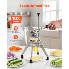 VEVOR French Fry Cutter, 1/4" Blade Commercial Potato Chopper, Lever-Action Vegetable Dicer with Ergonomic Handle