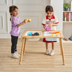 VEVOR Sensory Table for Toddlers, Kids Activity Table with 3 Foldable Storage Bins & Paper Roll Holder, Indoor/Outdoor