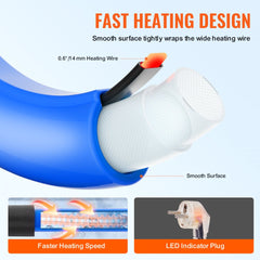 VEVOR 25ft Heated Water Hose for RV, Heated Drinking Water Hose Antifreeze to -45°F, Automatic Self-regulating, 5/8"