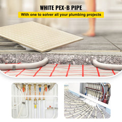 VEVOR PEX Pipe, 1 Inch x 500 FT PEX Tubing, Non Oxygen Barrier White PEX-B Pipe, Flexible PEX Water Line for RV Sewer