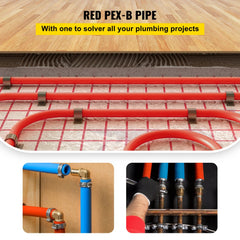 VEVOR PEX Pipe, 7/8 inch x 500 FT PEX Tubing, Non Oxygen Barrier Red PEX-B Pipe, Flexible PEX Water Line for RV Sewer